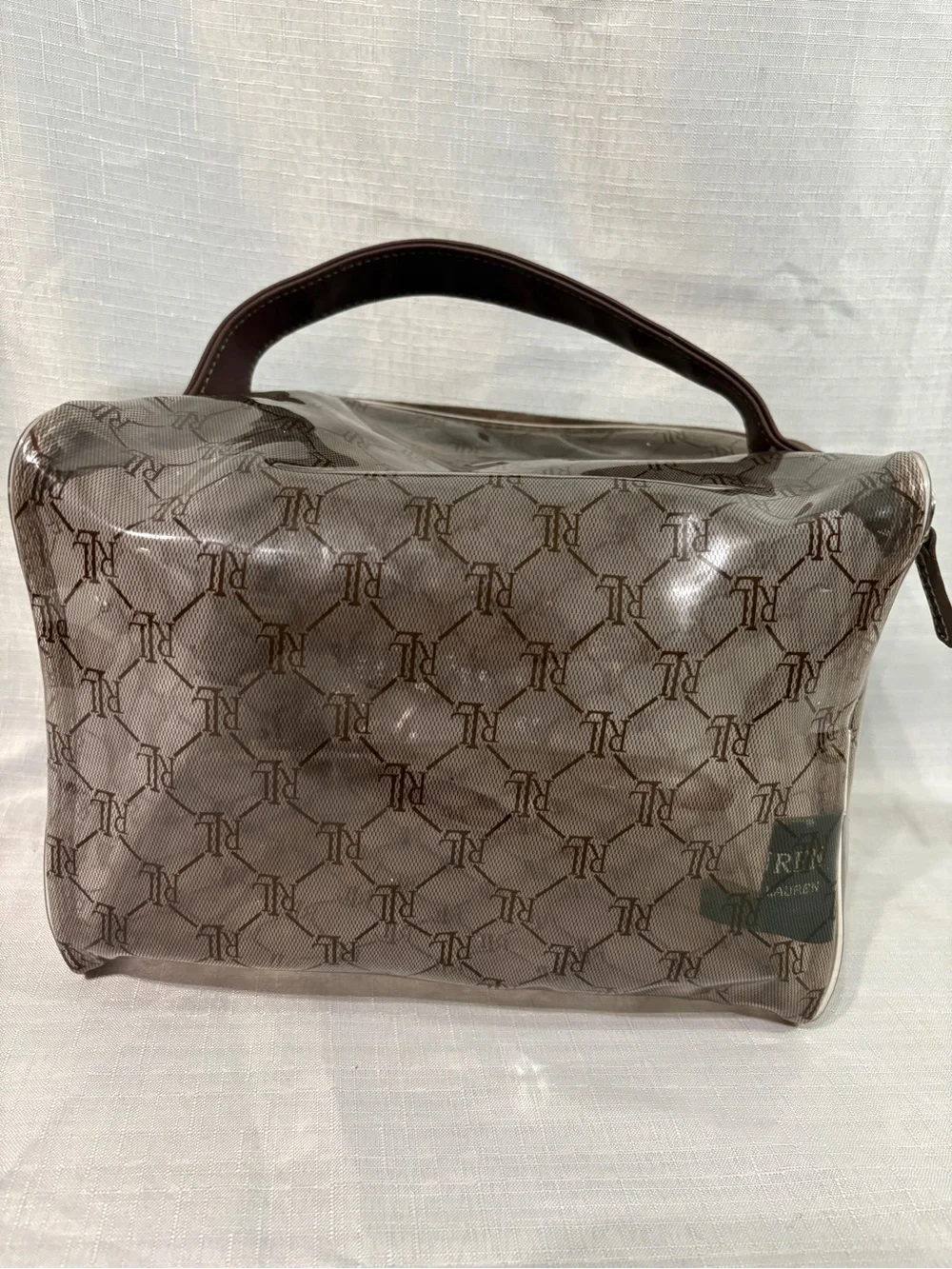 Ralph Lauren Clear w/ Brown RL Monogram Toiletry Bag